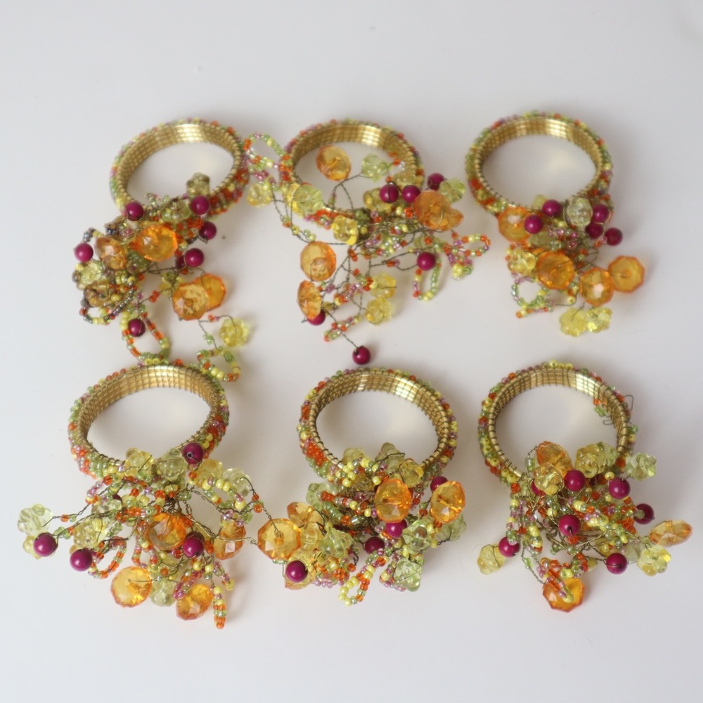 Beaded Napkin Holders Set of 6